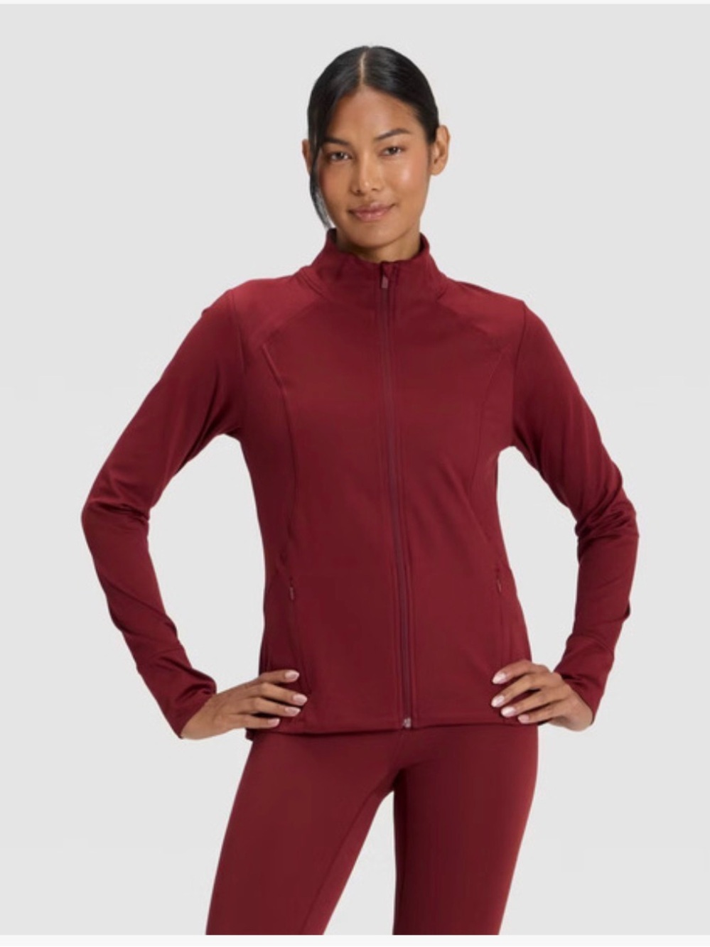 all in motion Burgundy Full-Zip Utility Jacket